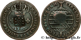 BRAZIL - MARIA I
Type : 20 Réis, contremarqué 
Date : 1790 
Quantity minted : - 
Metal : copper 
Diameter : 31  mm
Orientation dies : 12  h.
Weight : ...