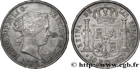 SPAIN - KINGDOM OF SPAIN - ISABELLA II
Type : 10 Reales  
Date : 1858 
Mint name / Town : Madrid 
Quantity minted : - 
Metal : silver 
Millesimal fine...
