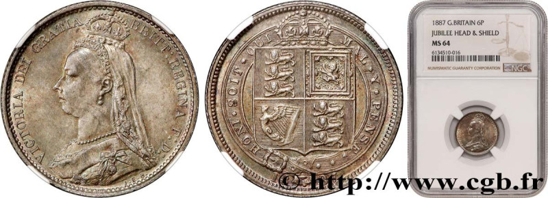 GREAT-BRITAIN - VICTORIA
Type : 6 Pence Victoria “buste du jubilé”, type écu 
Da...