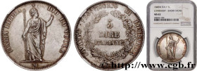 ITALY - LOMBARDY
Type : 5 Lire Gouvernement provisoire de Lombardie 
Date : 1848 
Mint name / Town : Milan 
Quantity minted : - 
Metal : silver 
Mille...