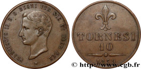 ITALY - KINGDOM OF THE TWO SICILIES - FRANCIS II
Type : 10 Tornesi  
Date : 1859 
Mint name / Town : Naples 
Quantity minted : - 
Metal : copper 
Diam...