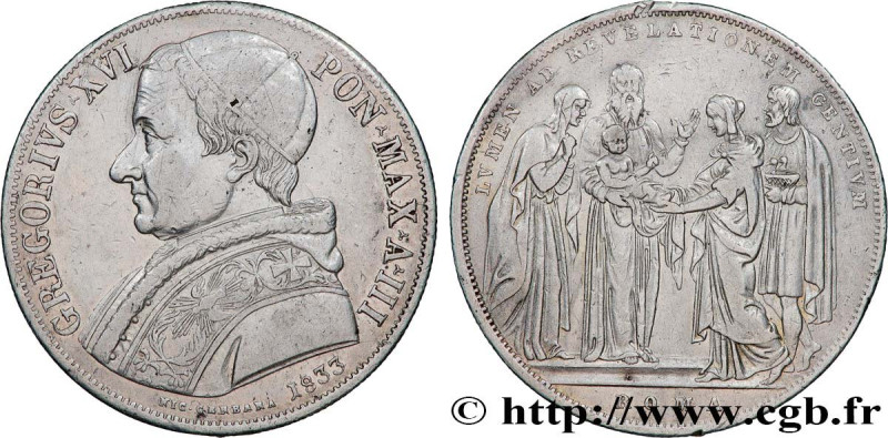 ITALY - PAPAL STATES - GREGORY XVI (Bartolomeo Alberto Cappellari)
Type : Scudo ...