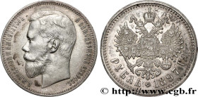 RUSSIA - NICHOLAS II
Type : 1 Rouble  
Date : 1897 
Mint name / Town : Saint-Petersbourg 
Quantity minted : 18515000 
Metal : silver 
Millesimal finen...