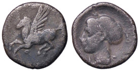 GRECHE - SICILIA - Siracusa - Terza Repubblica (344-317 a.C.) - Dracma Mont. 5021; S. Ans. 511 (AG g. 2,49) Dracma di peso Corinzio di 3 litre
qBB