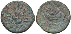 ROMANE REPUBBLICANE - ANONIME - Monete semilibrali (217-215 a.C.) - Oncia Cr. 39/4; Syd. 96 (AE g. 11,39)
qBB/BB