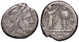 ROMANE REPUBBLICANE - ANONIME - Monete senza simboli (dopo 211 a.C.) - Vittoriato B. 9; Cr. 53/1 (AG g. 2,78)
qBB