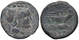 ROMANE REPUBBLICANE - ANONIME - Monete senza simboli (dopo 211 a.C.) - Triente Cr. 56/4 (AE g. 11,5)
qBB