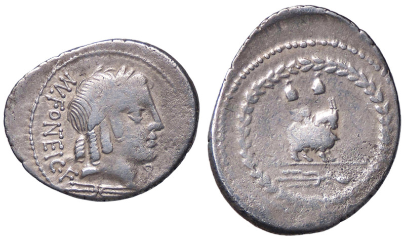 ROMANE REPUBBLICANE - FONTEIA - Man. Fonteius C. f. (85 a.C.) - Denario Cr. 353/...