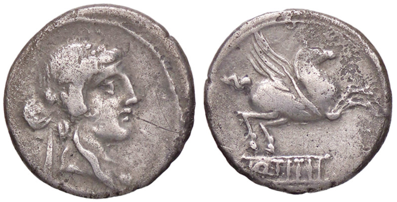 ROMANE REPUBBLICANE - TITIA - Q. Titius (90 a.C.) - Denario B. 2; Cr. 341/2 (AG ...