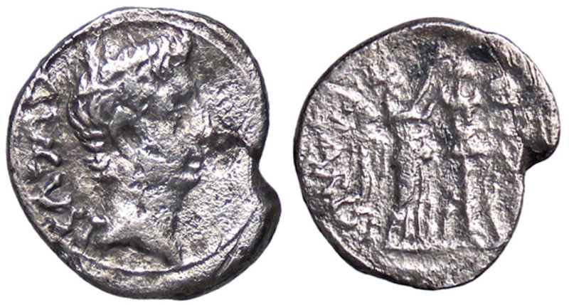 ROMANE IMPERIALI - Augusto (27 a.C.-14 d.C.) - Quinario C. 386; RIC 221 (AG g. 1...