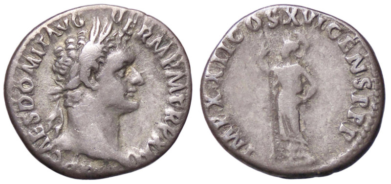 ROMANE IMPERIALI - Domiziano (81-96) - Denario C. 278; RIC 174 (AG g. 3,33)
qBB