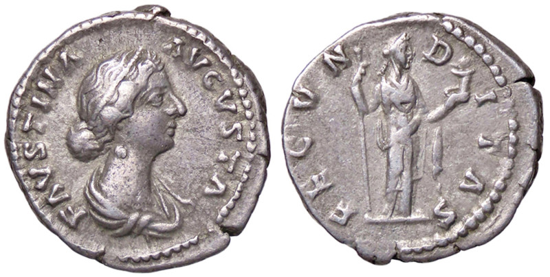 ROMANE IMPERIALI - Faustina II (moglie di M. Aurelio) - Denario C. 99; RIC 667 (...