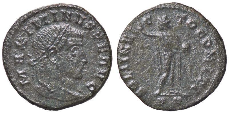 ROMANE IMPERIALI - Massimino II (305-313) - Follis ridotto (Ticinum) (MI g. 4,35...