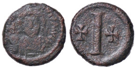 BIZANTINE - Tiberio II (578-582) - Decanummo (Ravenna) Sear 472 (AE g. 3,11)
MB-BB