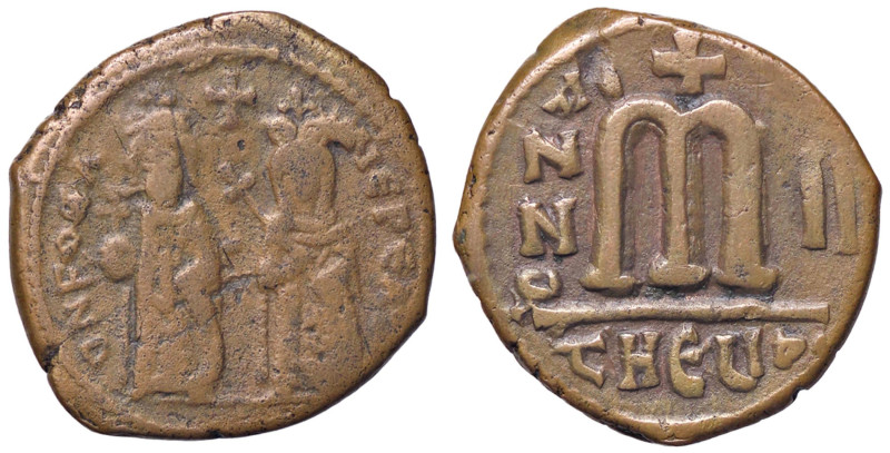 BIZANTINE - Focas (602-610) - Follis (Antiochia) Ratto 1269/75; Sear 657 (AE g. ...