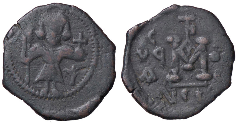 BIZANTINE - Giustiniano II (685-695) - Follis Spahr 225 (AE g. 3,47)
qBB