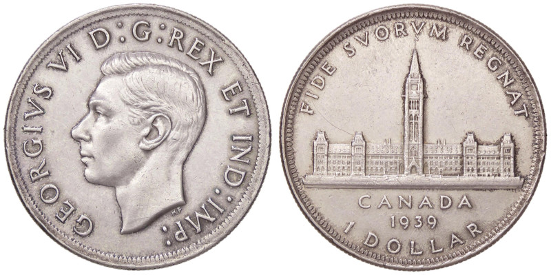 ESTERE - CANADA - Giorgio VI (1936-1952) - Dollaro 1939 Kr. 38 AG
qFDC