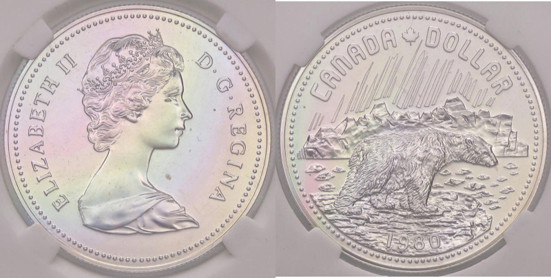 ESTERE - CANADA - Elisabetta II (1952) - Dollaro 1980 - Territori artici Kr. 128...