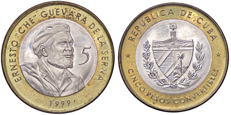 ESTERE - CUBA - Repubblica - 5 Pesos 1999 Kr. 730 Bimetalliche
FDC