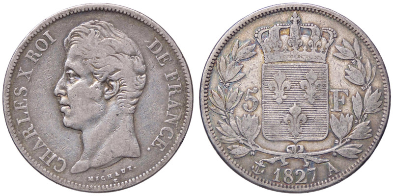 ESTERE - FRANCIA - Carlo X (1824-1830) - 5 Franchi 1827 A Kr. 728.1 AG
qBB/BB