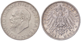 ESTERE - GERMANIA - BAVIERA - Ludovico III (1913-1918) - 3 Marchi 1914 D Kr. 520 AG
BB+/qSPL