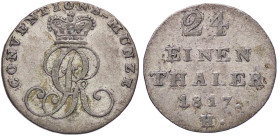 ESTERE - GERMANIA - HANNOVER - Giorgio III (1760-1820) - 1/24 di tallero 1817 H Kr. 117 MI
BB