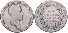 ESTERE - GERMANIA - PRUSSIA - Federico Guglielmo III (1797-1840) - Tallero 1814 A Kr. 387.1 AG
meglio di MB