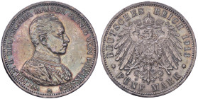 ESTERE - GERMANIA - PRUSSIA - Guglielmo II (1888-1918) - 5 Marchi 1913 A Kr. 536 AG Segnetti
BB-SPL