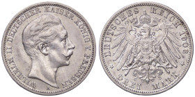 ESTERE - GERMANIA - PRUSSIA - Guglielmo II (1888-1918) - 3 Marchi 1908 A Kr. 527 AG
bello SPL