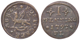 ESTERE - GERMANIA - ROSTOCK - CittÃ Libera - Pfennig 1797 FL CU
BB+