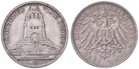 ESTERE - GERMANIA - SASSONIA - Federico Augusto III (1904-1918) - 3 Marchi 1913 E - Centenario battaglia di Lipsia Kr. 200 AG
SPL+/qFDC