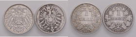 ESTERE - GERMANIA - Guglielmo II (1888-1918) - Marco 1910 A Kr. 14 AG Assieme a marco 1875 A - Lotto di 2 monete
MBÃ·BB