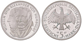 ESTERE - GERMANIA - Repubblica Federale (1949) - 5 Marchi 1967 F - Guglielmo e Alessandro von Humboldt Kr. 120.1 AG
FS