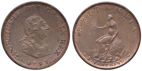 ESTERE - GRAN BRETAGNA - Giorgio III (1760-1820) - Farthing 1799 Kr. 646 CU Riflessi rossi
SPL+/qFDC