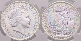 ESTERE - GRAN BRETAGNA - Elisabetta II (1952) - 2 Sterline 2015 - Britannia AG Sigillata NGC MS69
FDC