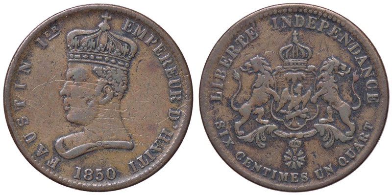 ESTERE - HAITI - Repubblica - 6 1/4 Centimes 1850 Kr. 38 R CU
BB