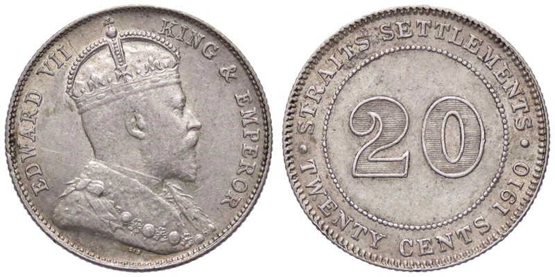 ESTERE - MALESIA - STRAITS SETTLEMENTS - Edoardo VII (1901-1910) - 20 Cents 1910...