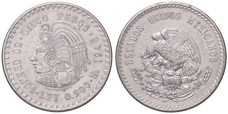 ESTERE - MESSICO - Repubblica (1823) - 5 Pesos 1948 Kr. 465 AG
qFDC