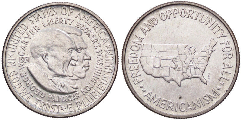 ESTERE - U.S.A. - Mezzo dollaro 1951 - Washington e Carver Kr. 200 AG
SPL