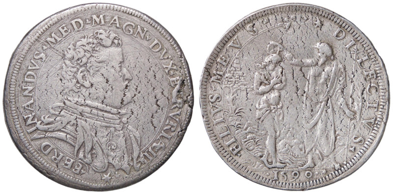 ZECCHE ITALIANE - FIRENZE - Ferdinando I (1587-1609) - Piastra 1590 CNI 65/70; M...