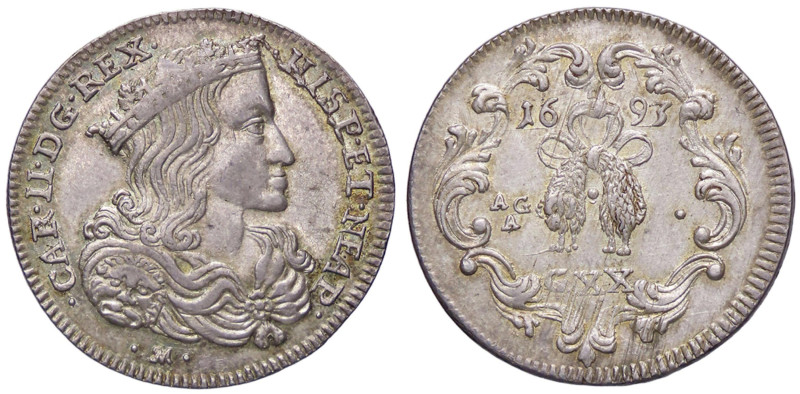 ZECCHE ITALIANE - NAPOLI - Carlo II, secondo periodo (1675-1700) - TarÃ¬ 1693 P....