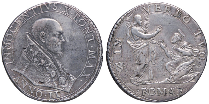 ZECCHE ITALIANE - ROMA - Innocenzo X (1644-1655) - Piastra A. II CNI 34; Munt. 1...