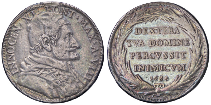 ZECCHE ITALIANE - ROMA - Innocenzo XI (1676-1689) - Piastra 1684 A. VIII CNI 62;...