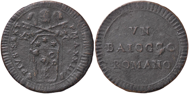 ZECCHE ITALIANE - ROMA - Pio VI (1775-1799) - Baiocco A. XXIII CNI 392; Munt.134...