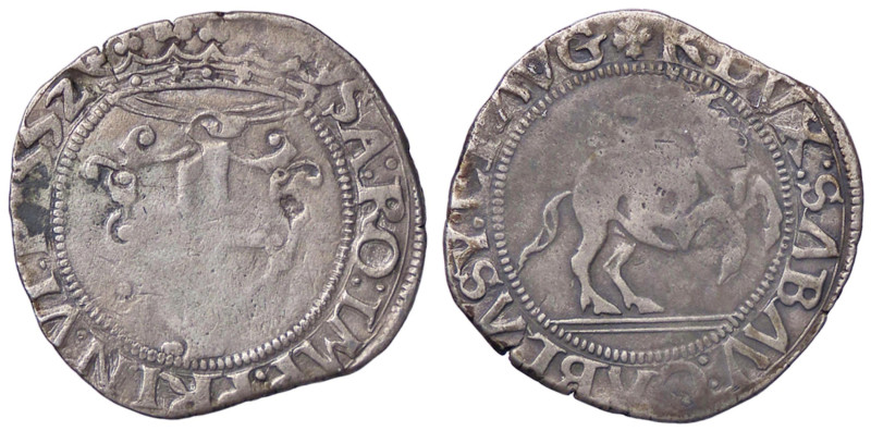 SAVOIA - Carlo II il Buono (1504-1553) - Cavallotto 1552 MIR 382g; Biaggi 327a N...