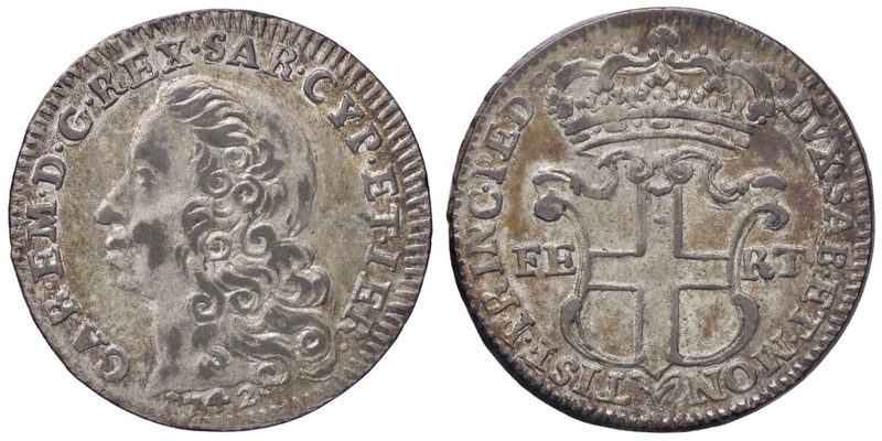 SAVOIA - Carlo Emanuele III (1730-1773) - 5 Soldi 1742 Mont. 94 NC MI
BB