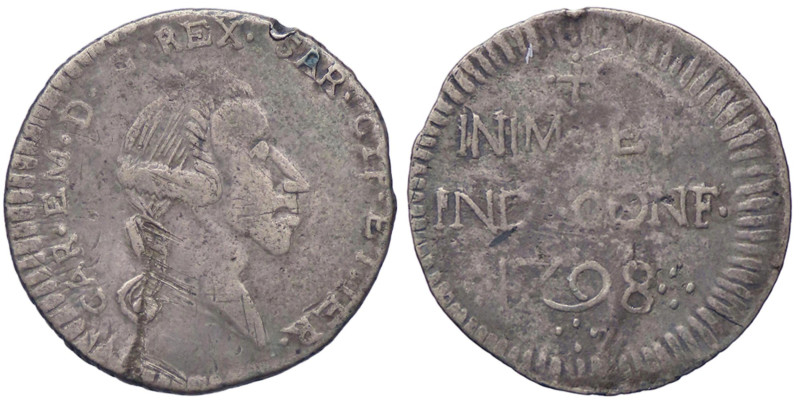 SAVOIA - Carlo Emanuele IV (1796-1800) - Reale 1798 CNI 2; Mont. 30 R MI Segno a...