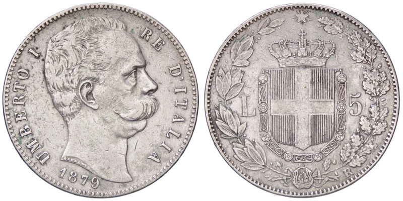 SAVOIA - Umberto I (1878-1900) - 5 Lire 1879 Pag. 590; Mont. 33 AG
qBB/BB