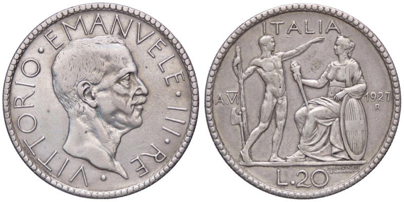 SAVOIA - Vittorio Emanuele III (1900-1943) - 20 Lire 1927 A VI Littore Pag. 672;...