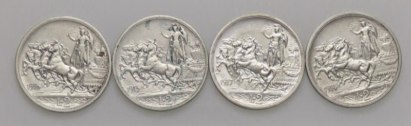 SAVOIA - Vittorio Emanuele III (1900-1943) - 2 Lire 1914Ã·17 Quadriga Briosa Pag...